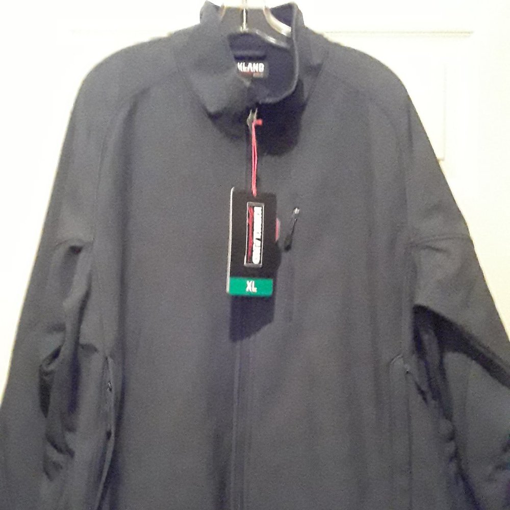 Kirkland Meens grey zipper front jacket size XL NWT 100% Polyester
